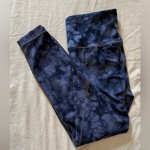 ATHLETA cropped Blue Tie-Dye Leggings